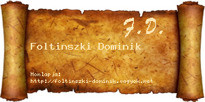 Foltinszki Dominik névjegykártya